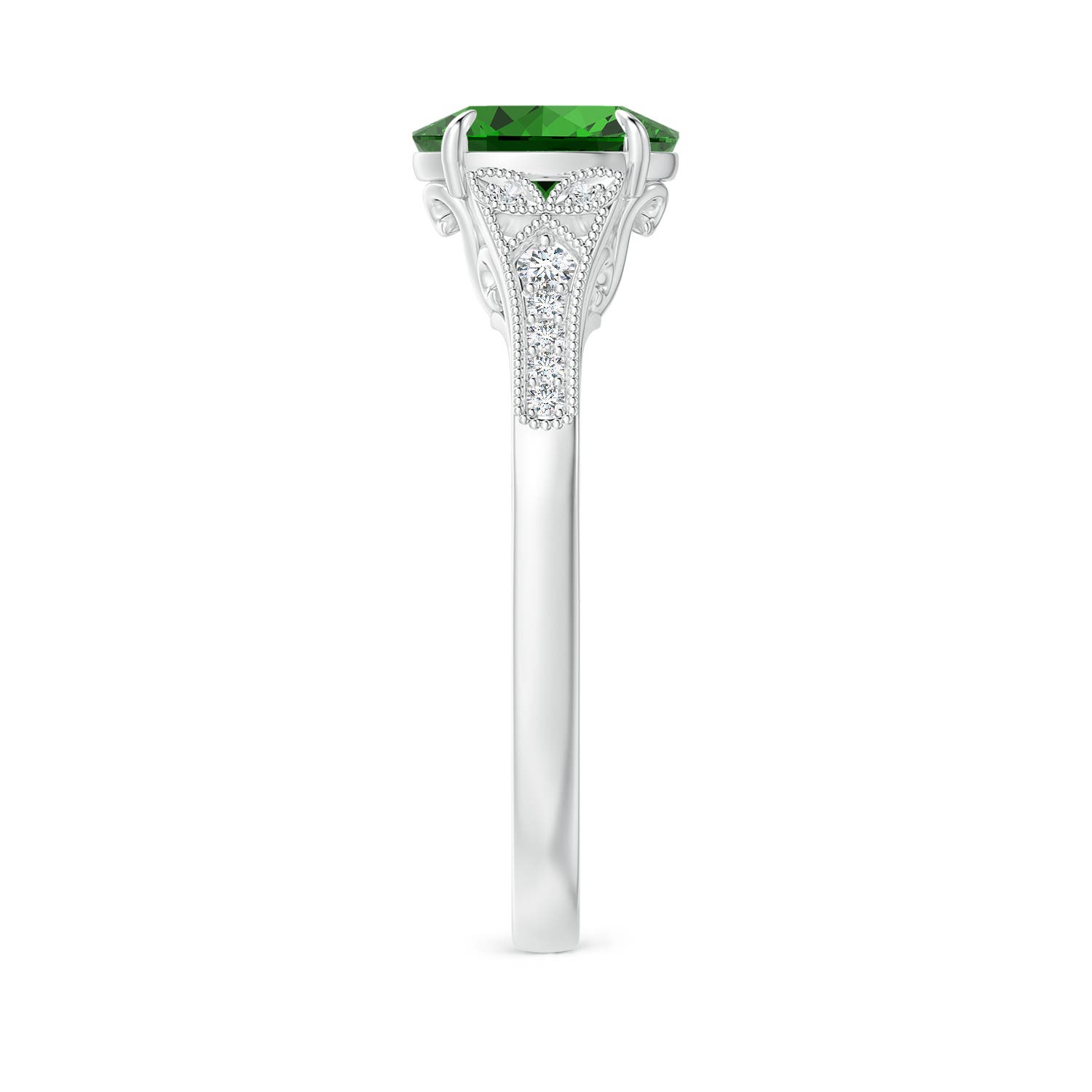 Premium - Lab-Grown Emerald / 1.24 CT / 14 KT White Gold