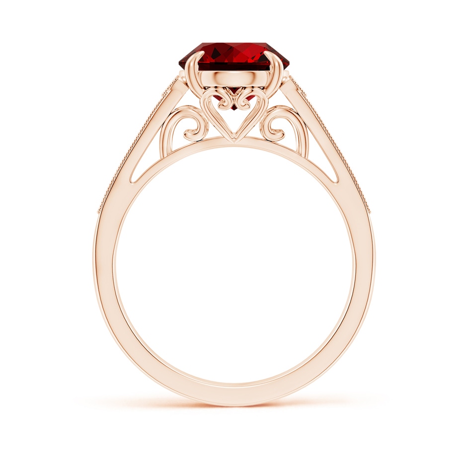 10x8mm Labgrown Lab-Grown Aeon Vintage Inspired Oval Ruby Solitaire Engagement Ring with Milgrain in Rose Gold side 199