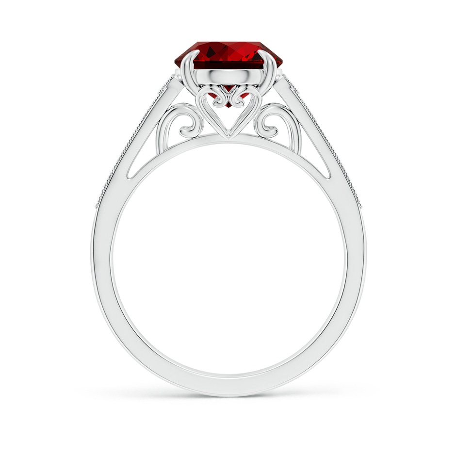 10x8mm Labgrown Lab-Grown Aeon Vintage Inspired Oval Ruby Solitaire Engagement Ring with Milgrain in White Gold side 199