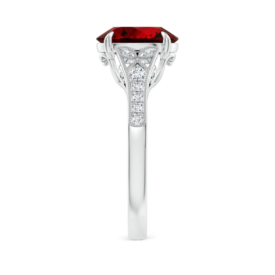 10x8mm Labgrown Lab-Grown Aeon Vintage Inspired Oval Ruby Solitaire Engagement Ring with Milgrain in White Gold side 299