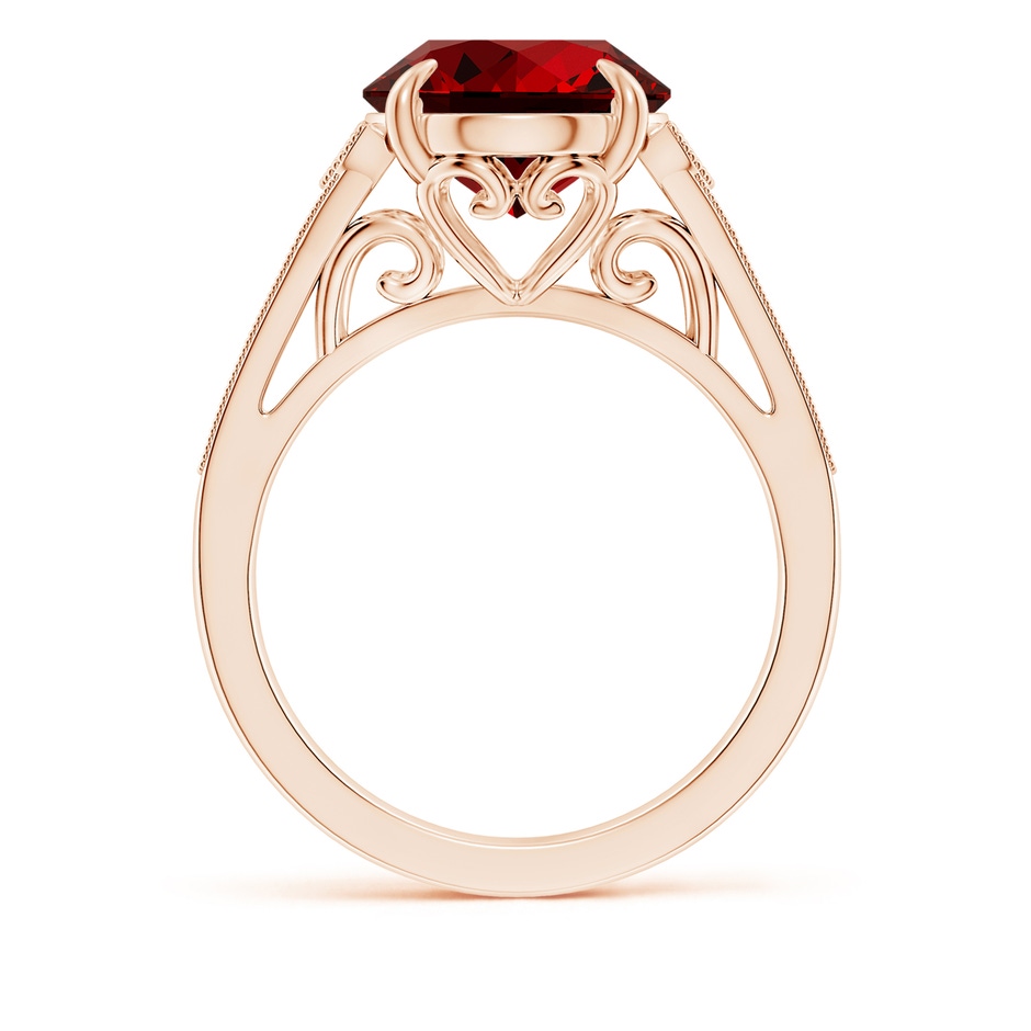 12x10mm Labgrown Lab-Grown Aeon Vintage Inspired Oval Ruby Solitaire Engagement Ring with Milgrain in Rose Gold side 199