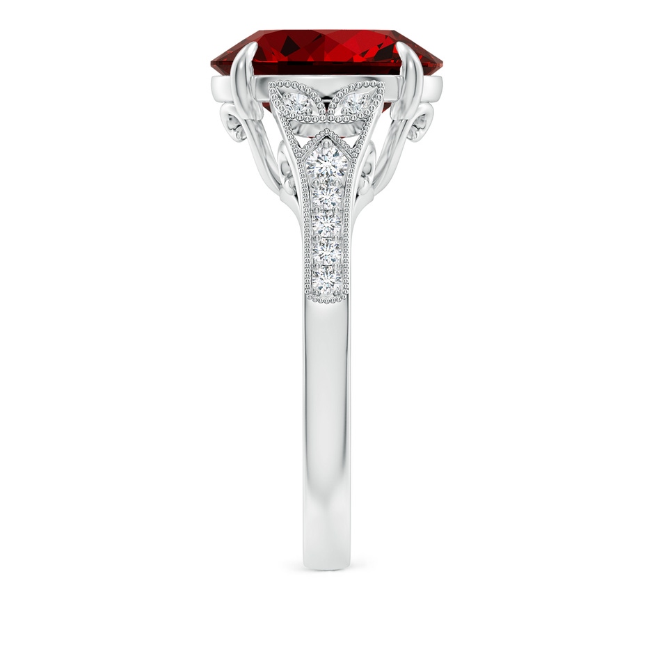 12x10mm Labgrown Lab-Grown Aeon Vintage Inspired Oval Ruby Solitaire Engagement Ring with Milgrain in White Gold side 299