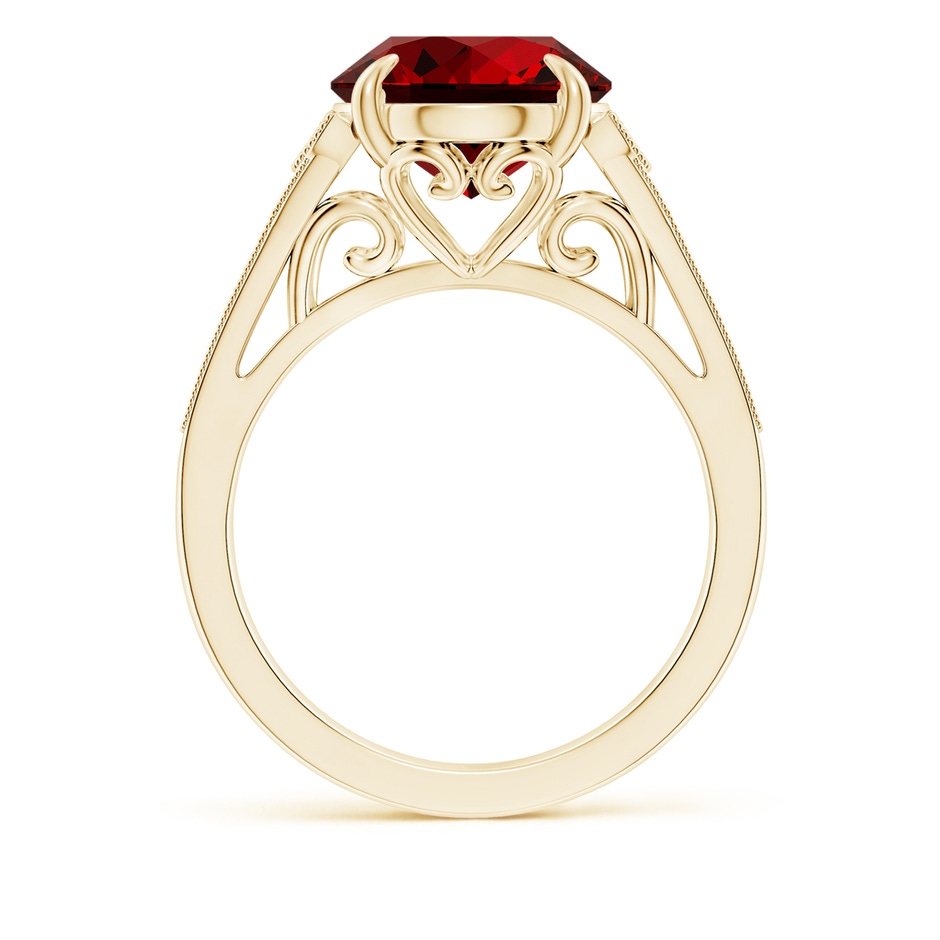 12x10mm Labgrown Lab-Grown Aeon Vintage Inspired Oval Ruby Solitaire Engagement Ring with Milgrain in Yellow Gold side 199