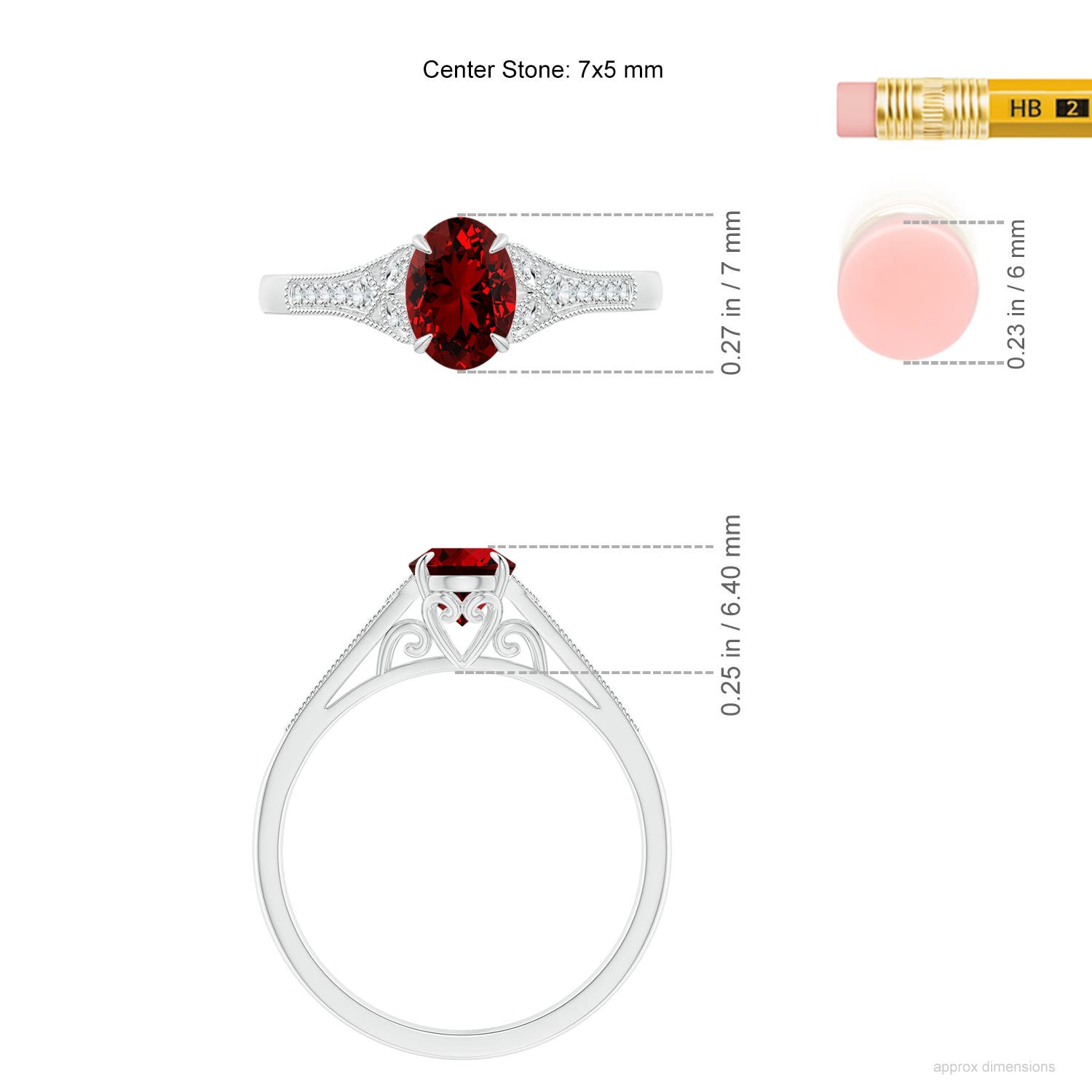 Premium - Lab-Grown Ruby / 1.11 CT / 18 KT White Gold