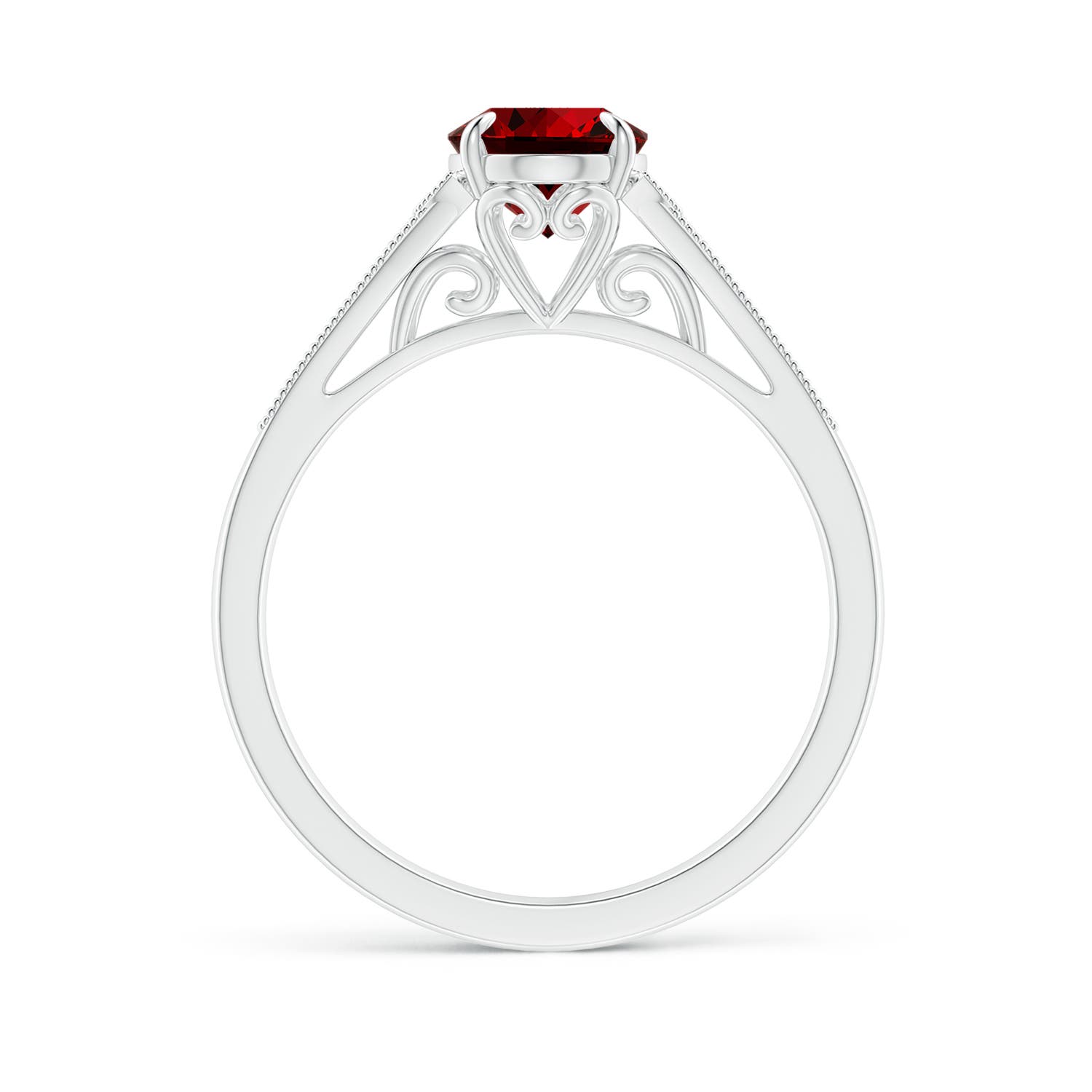 Premium - Lab-Grown Ruby / 1.39 CT / 18 KT White Gold