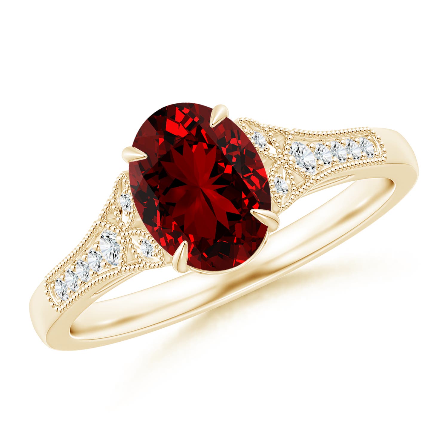 Premium - Lab-Grown Ruby / 1.39 CT / 18 KT Yellow Gold