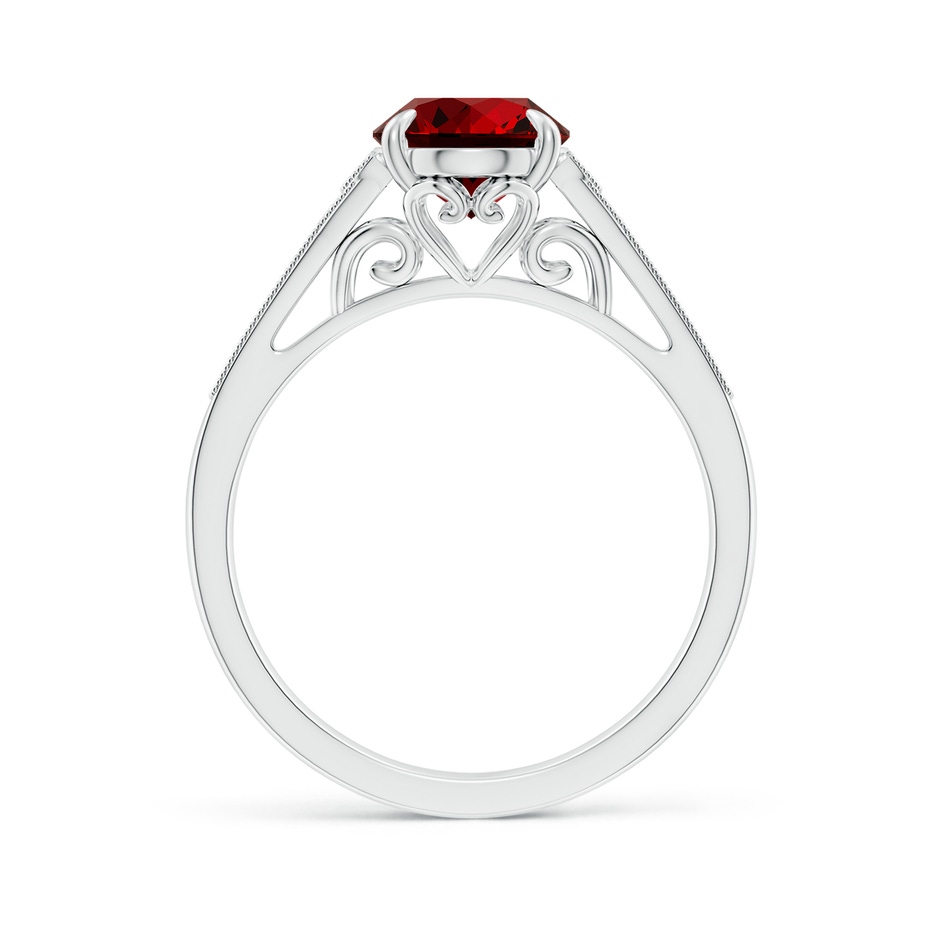 9x7mm Labgrown Lab-Grown Aeon Vintage Inspired Oval Ruby Solitaire Engagement Ring with Milgrain in White Gold side 199