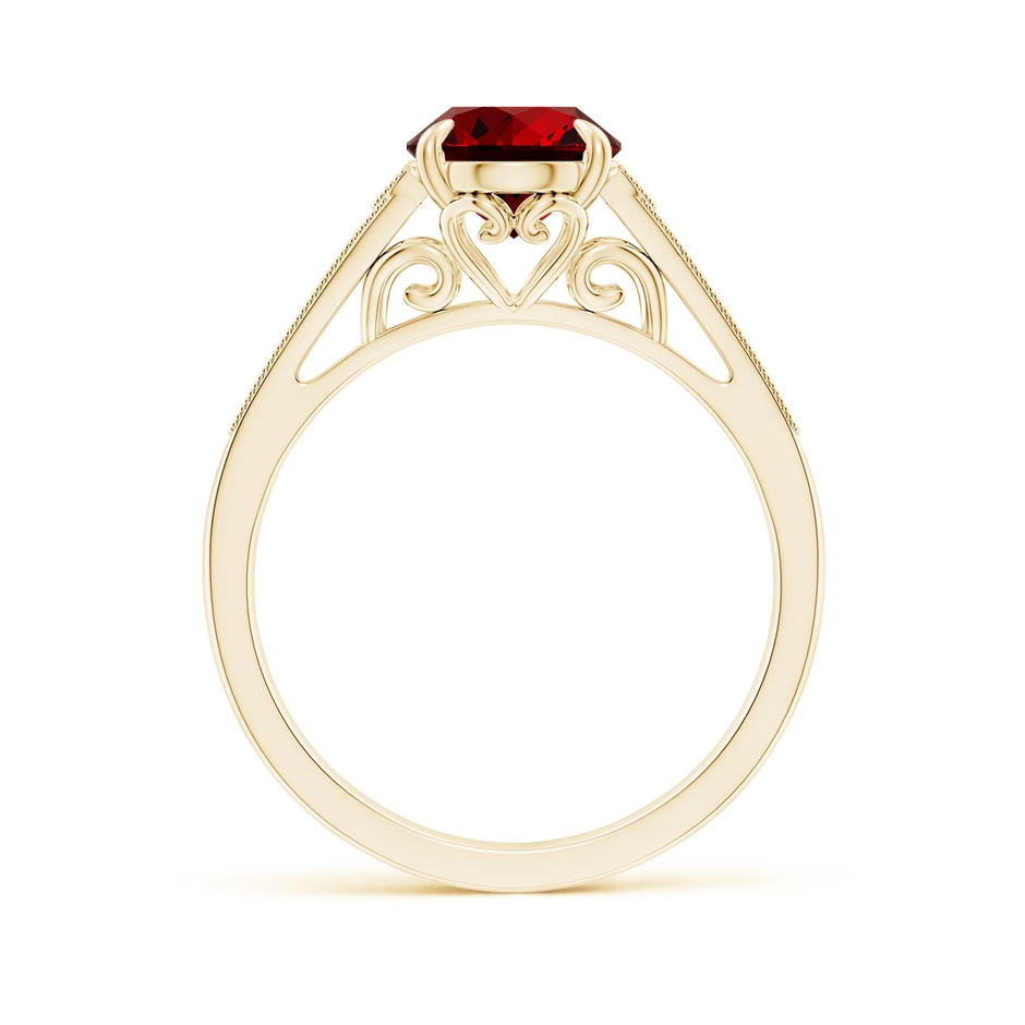 9x7mm Labgrown Lab-Grown Aeon Vintage Inspired Oval Ruby Solitaire Engagement Ring with Milgrain in Yellow Gold side 199