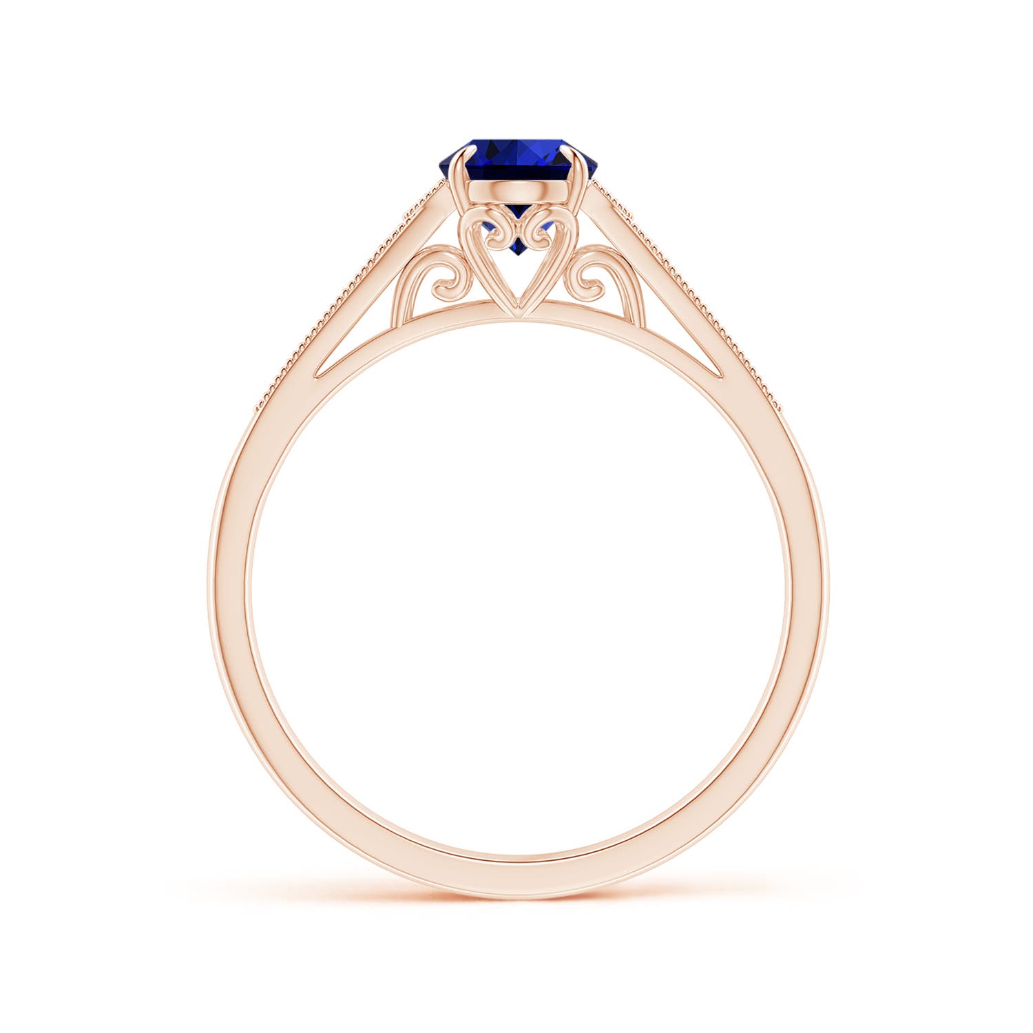 Premium - Lab-Grown Blue Sapphire / 0.96 CT / 18 KT Rose Gold