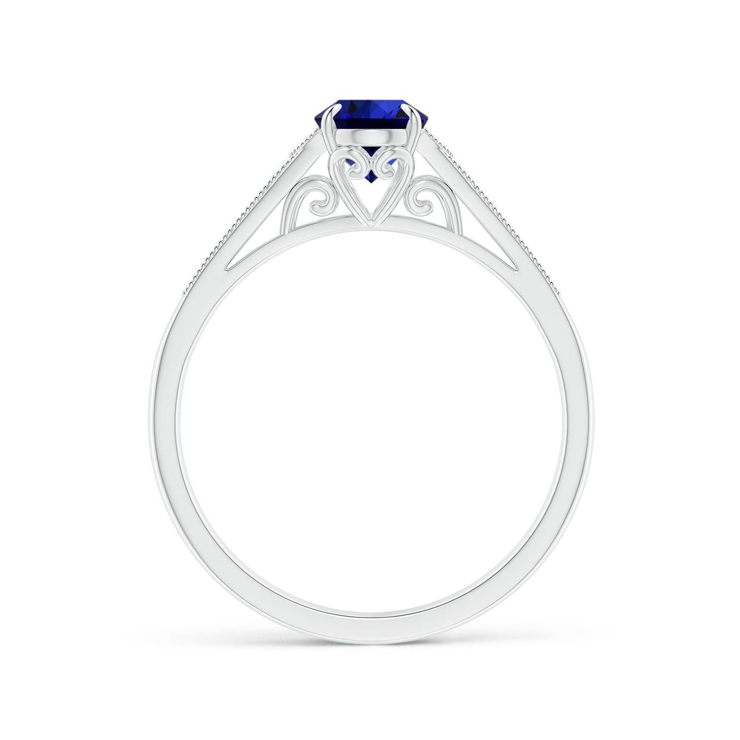 Premium - Lab-Grown Blue Sapphire / 0.96 CT / 18 KT White Gold