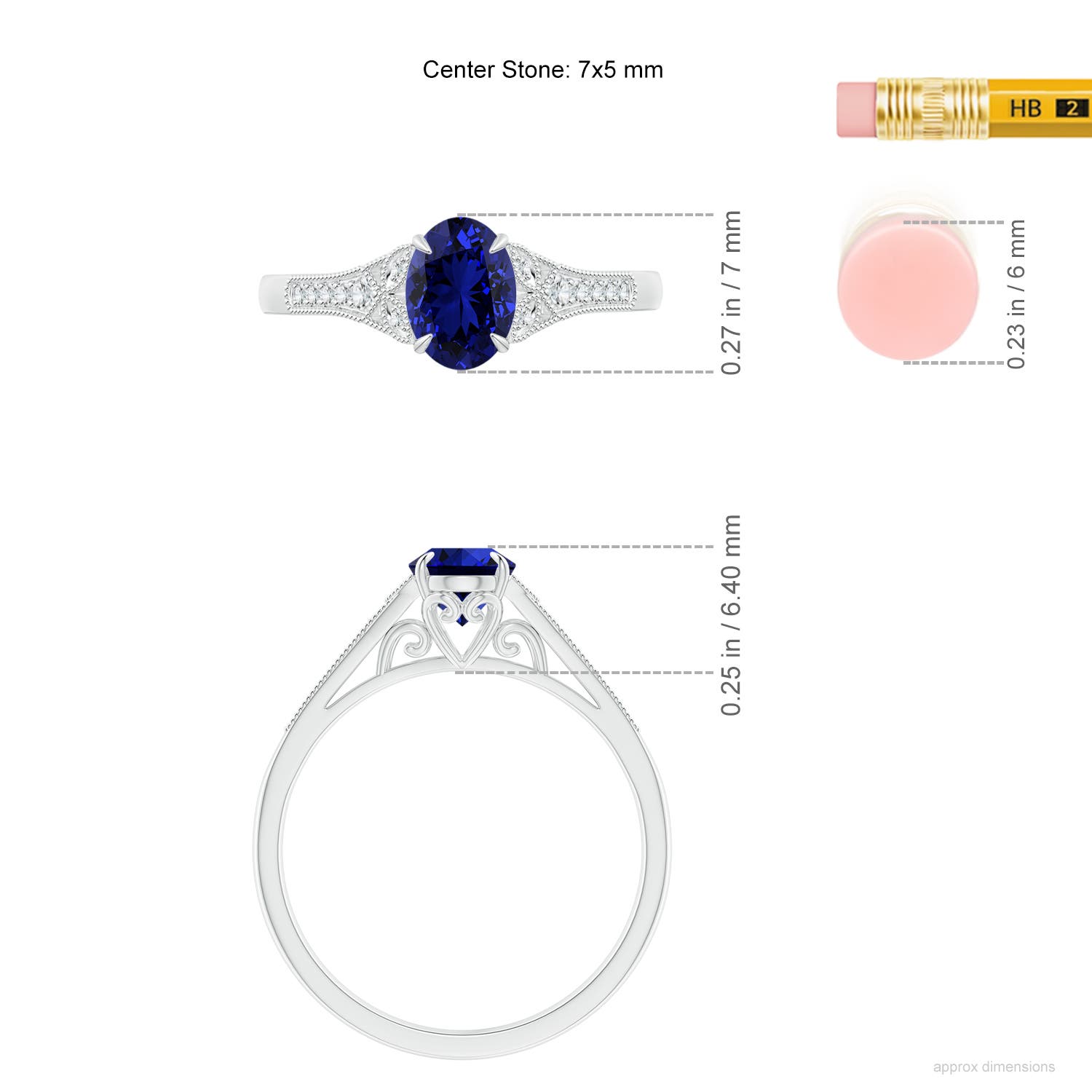 Premium - Lab-Grown Blue Sapphire / 0.96 CT / 18 KT White Gold