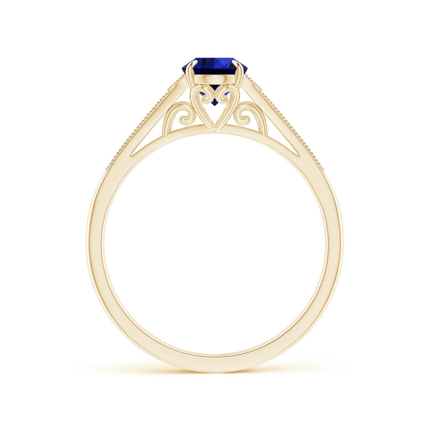 Premium - Lab-Grown Blue Sapphire / 0.96 CT / 18 KT Yellow Gold