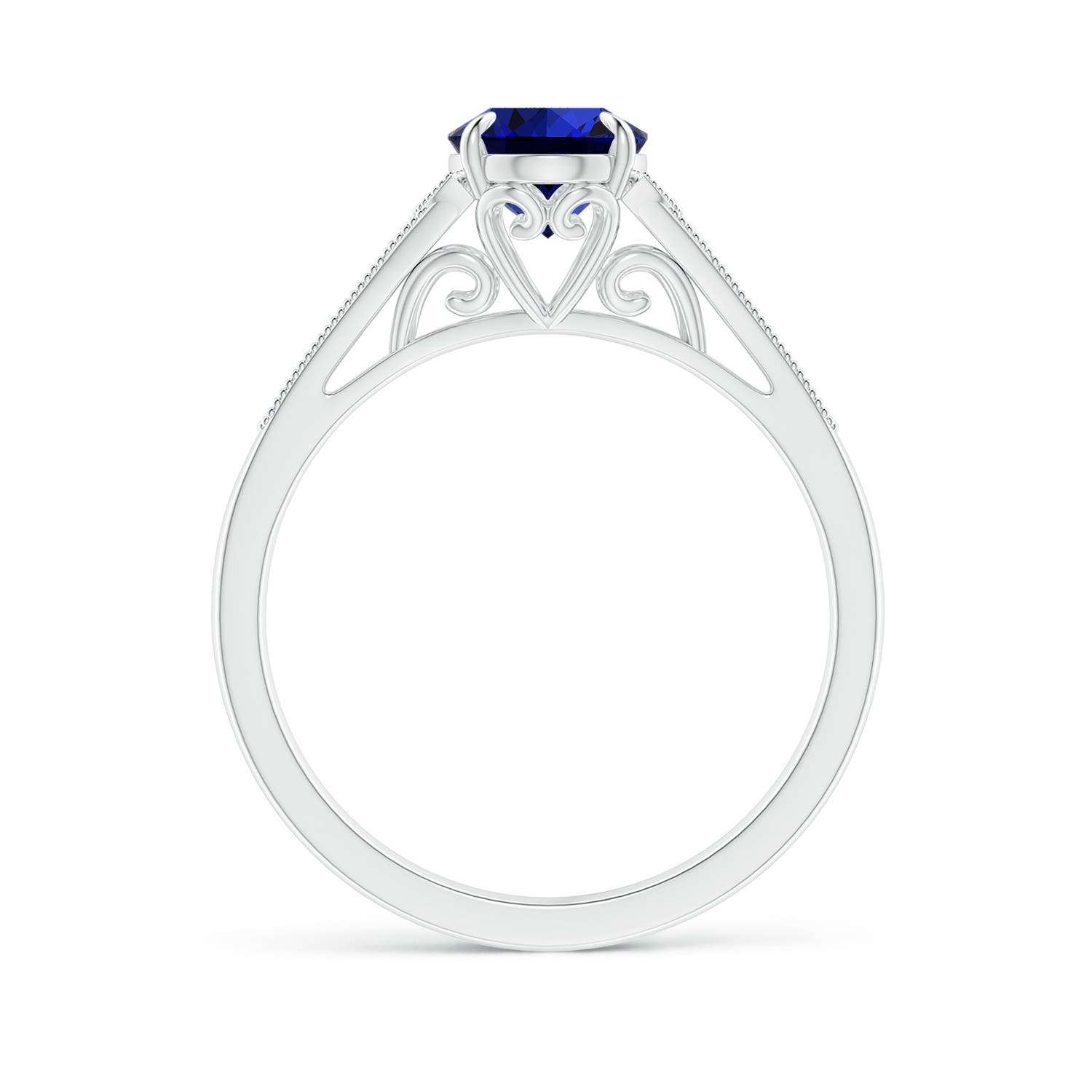 Premium - Lab-Grown Blue Sapphire / 1.69 CT / 18 KT White Gold