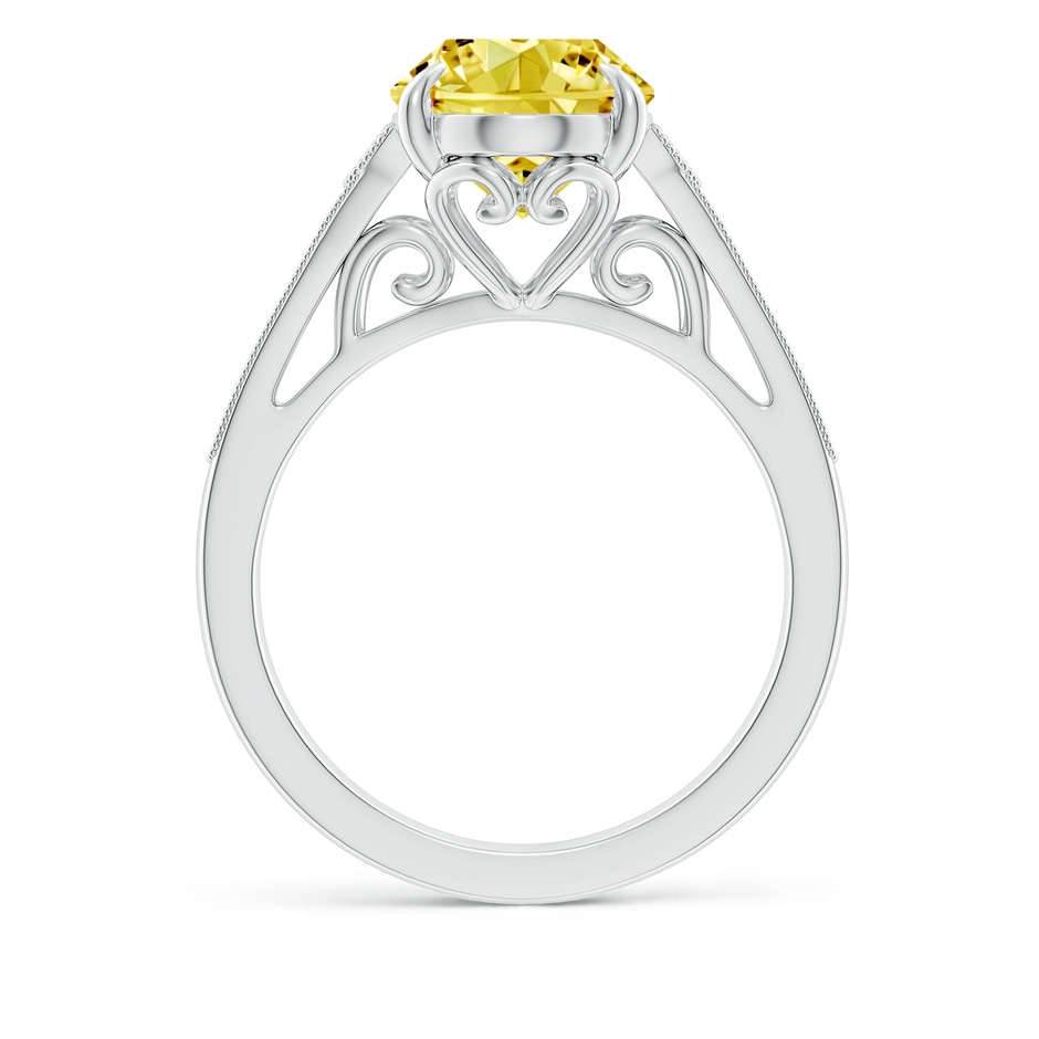 12x8mm Labgrown Aeon Vintage Inspired Oval Lab-Grown Fancy Intense Yellow Diamond Solitaire Engagement Ring with Milgrain in White Gold side 199