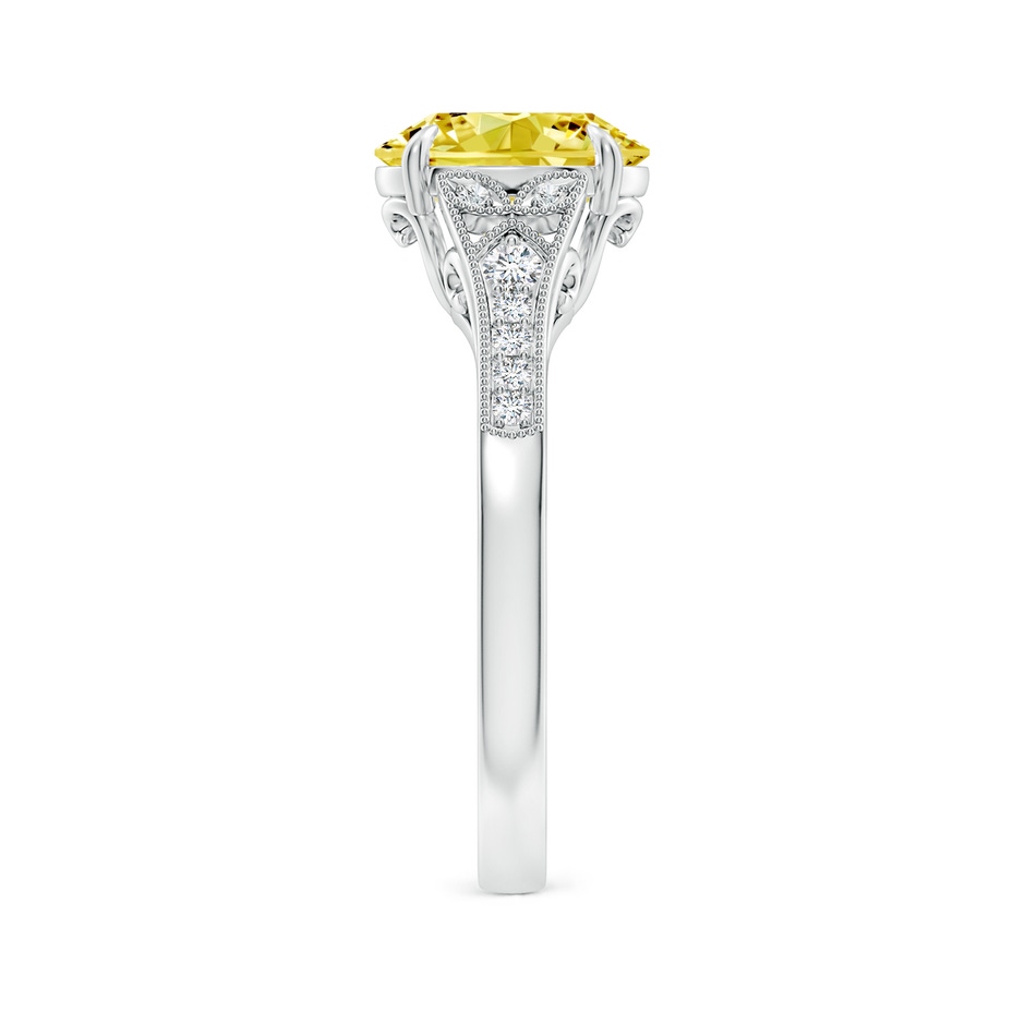 9x7mm Labgrown Aeon Vintage Inspired Oval Lab-Grown Fancy Intense Yellow Diamond Solitaire Engagement Ring with Milgrain in P950 Platinum side 299