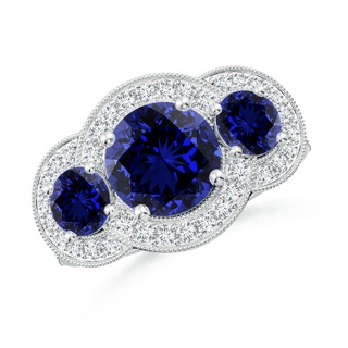 Round Lab-Grown Lab Grown Blue Sapphire