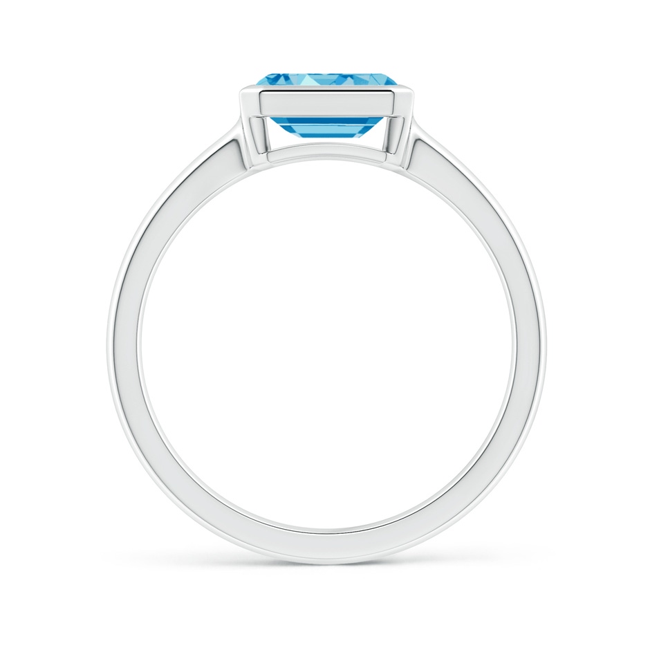 7x5mm Labgrown East-West Emerald-Cut Lab-Grown Fancy Intense Blue Diamond Solitaire Ring in Bezel Setting in P950 Platinum side 199