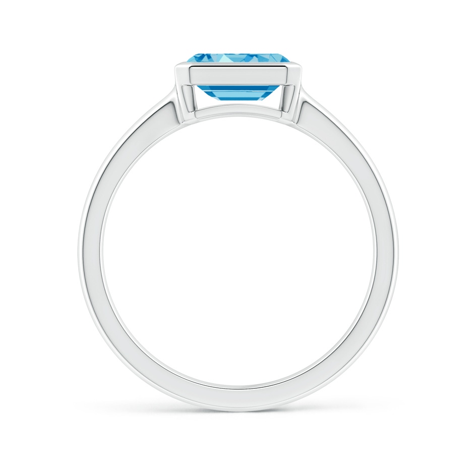 7x5mm Labgrown East-West Emerald-Cut Lab-Grown Fancy Intense Blue Diamond Solitaire Ring in Bezel Setting in White Gold side 199