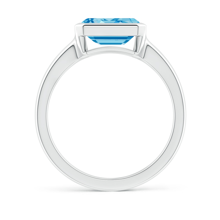 8.5x6.5mm Labgrown East-West Emerald-Cut Lab-Grown Fancy Intense Blue Diamond Solitaire Ring in Bezel Setting in P950 Platinum side 199