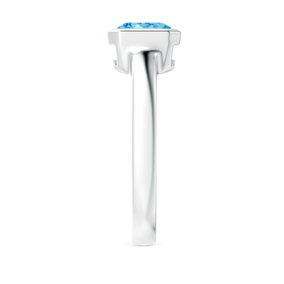 8.5x6.5mm Labgrown East-West Emerald-Cut Lab-Grown Fancy Intense Blue Diamond Solitaire Ring in Bezel Setting in P950 Platinum side 299