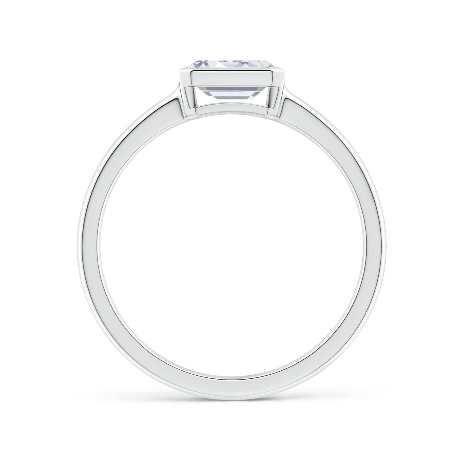 6x4mm FGVS Lab-Grown East-West Emerald-Cut Diamond Solitaire Ring in P950 Platinum