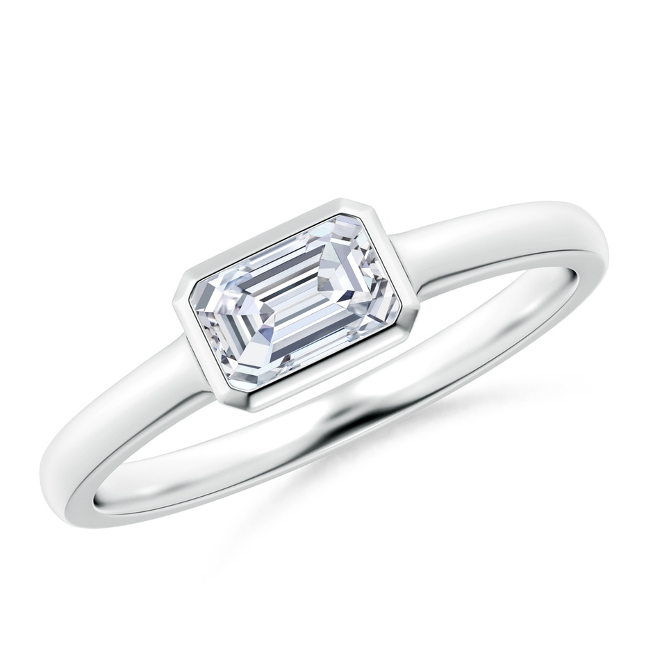 6x4mm FGVS Lab-Grown East-West Emerald-Cut Diamond Solitaire Ring in White Gold 