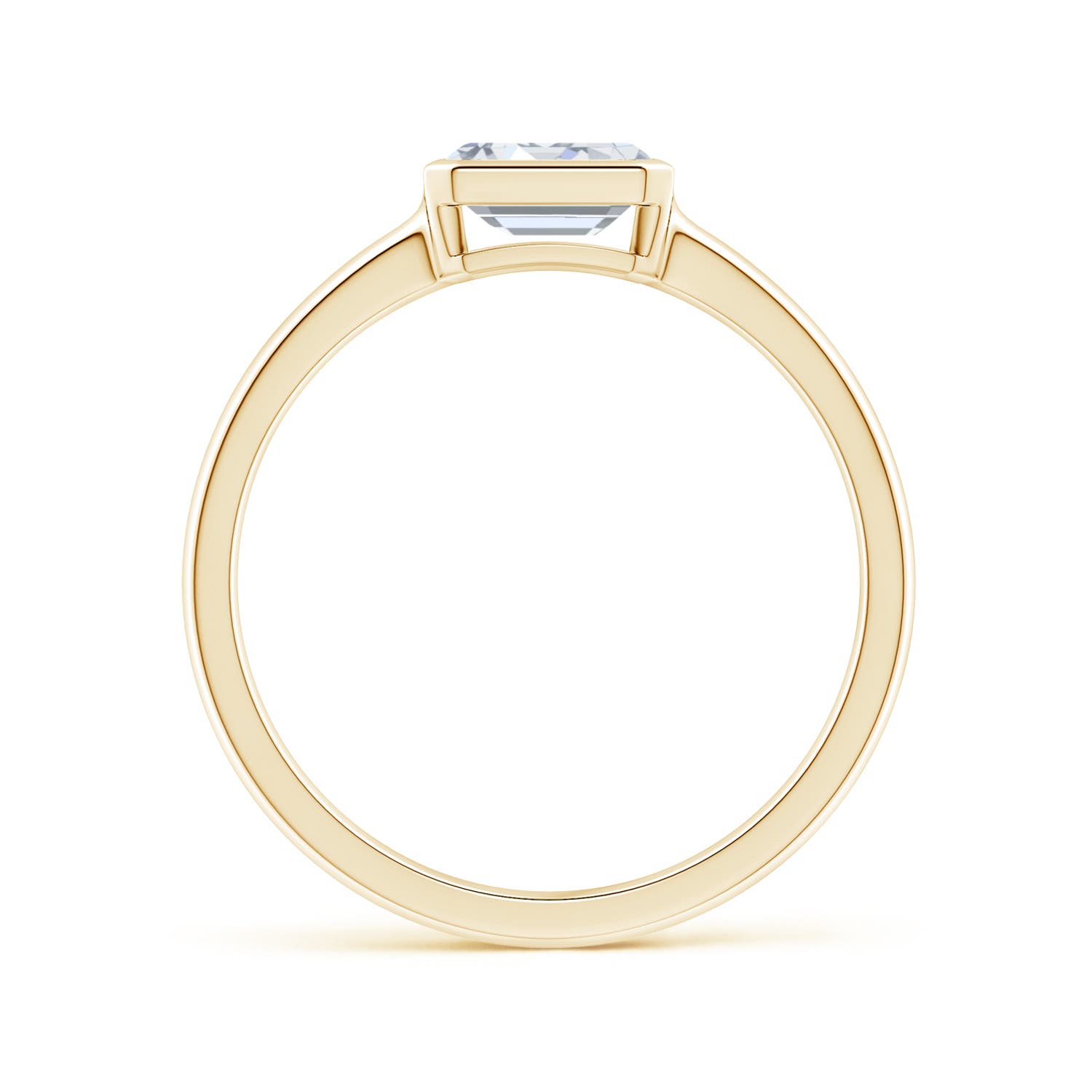 6x4mm FGVS Lab-Grown East-West Emerald-Cut Diamond Solitaire Ring in Yellow Gold - side 3