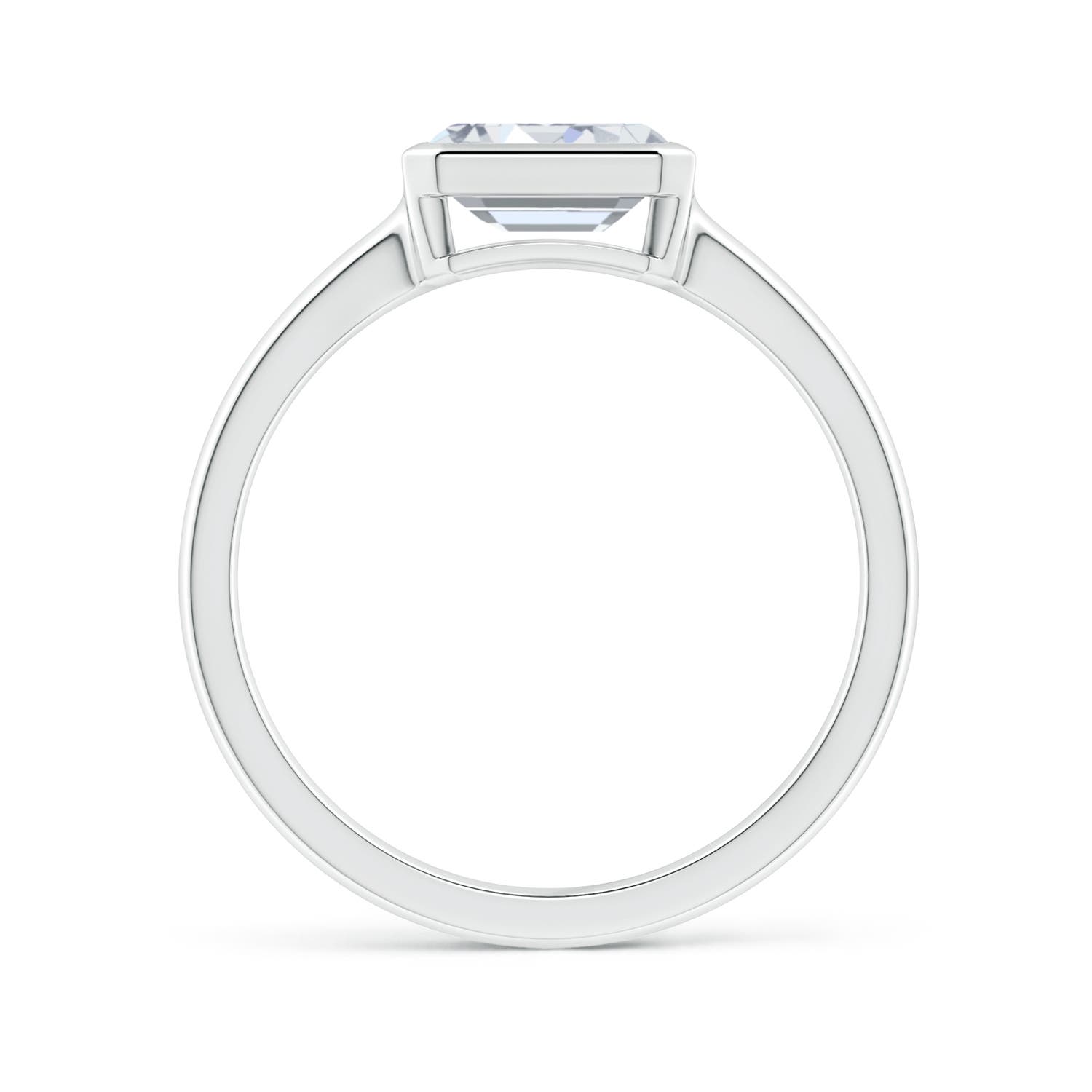 7x5mm FGVS Lab-Grown East-West Emerald-Cut Diamond Solitaire Ring in 18K White Gold - side 3