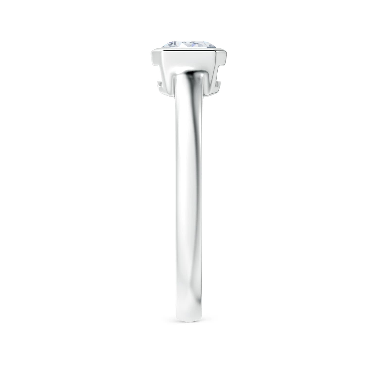 7x5mm FGVS Lab-Grown East-West Emerald-Cut Diamond Solitaire Ring in 18K White Gold - side 4