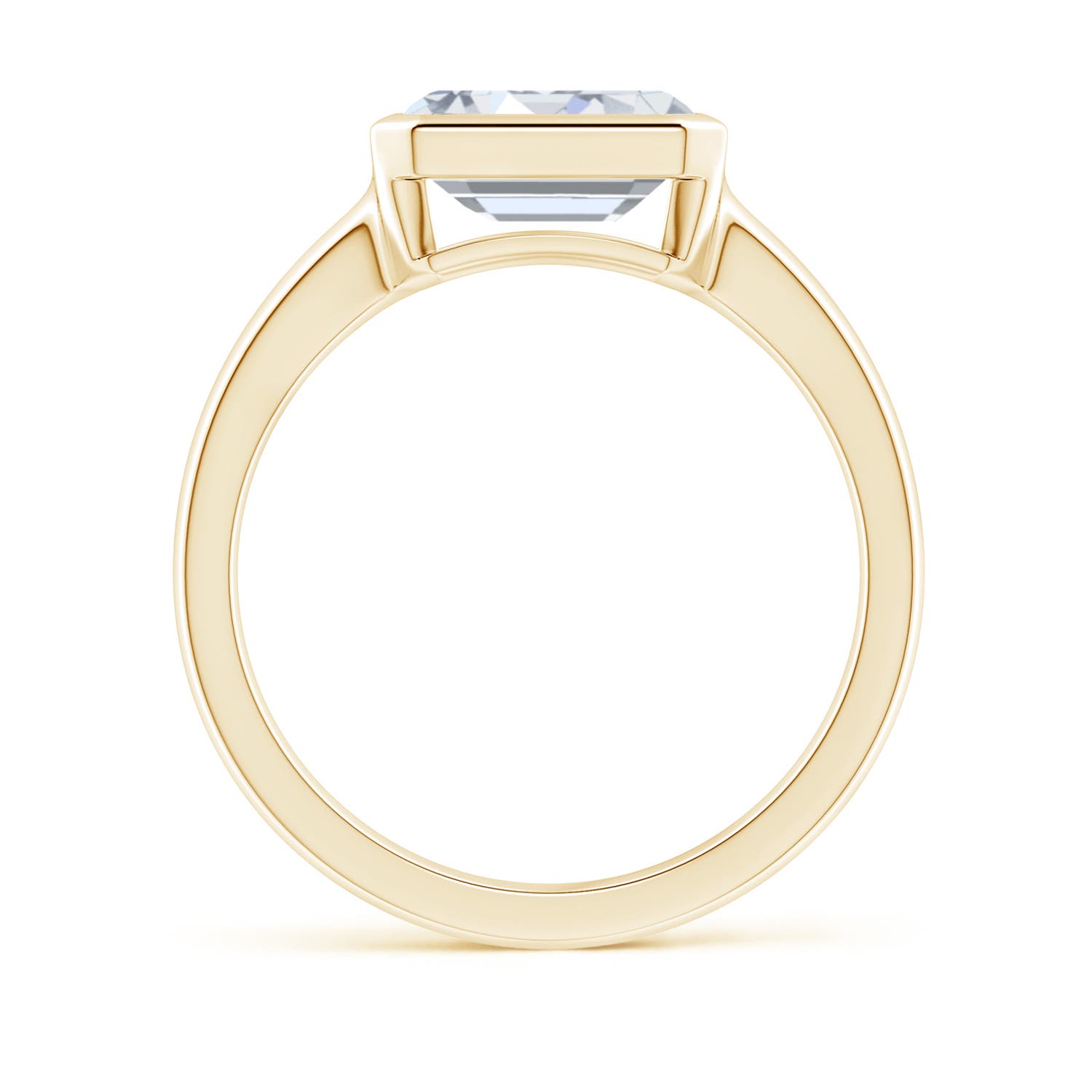 8.5x6.5mm FGVS Lab-Grown East-West Emerald-Cut Diamond Solitaire Ring in Yellow Gold - side 3