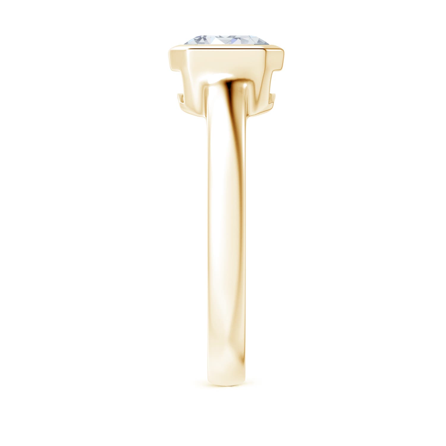 8.5x6.5mm FGVS Lab-Grown East-West Emerald-Cut Diamond Solitaire Ring in Yellow Gold - side 4