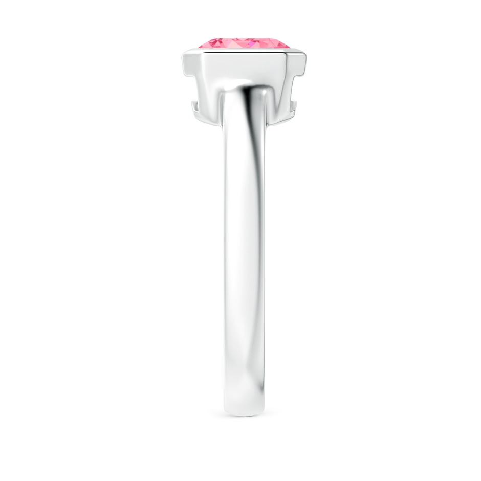 8.5x6.5mm Labgrown East-West Emerald-Cut Lab-Grown Fancy Intense Pink Diamond Solitaire Ring in Bezel Setting in P950 Platinum side 299