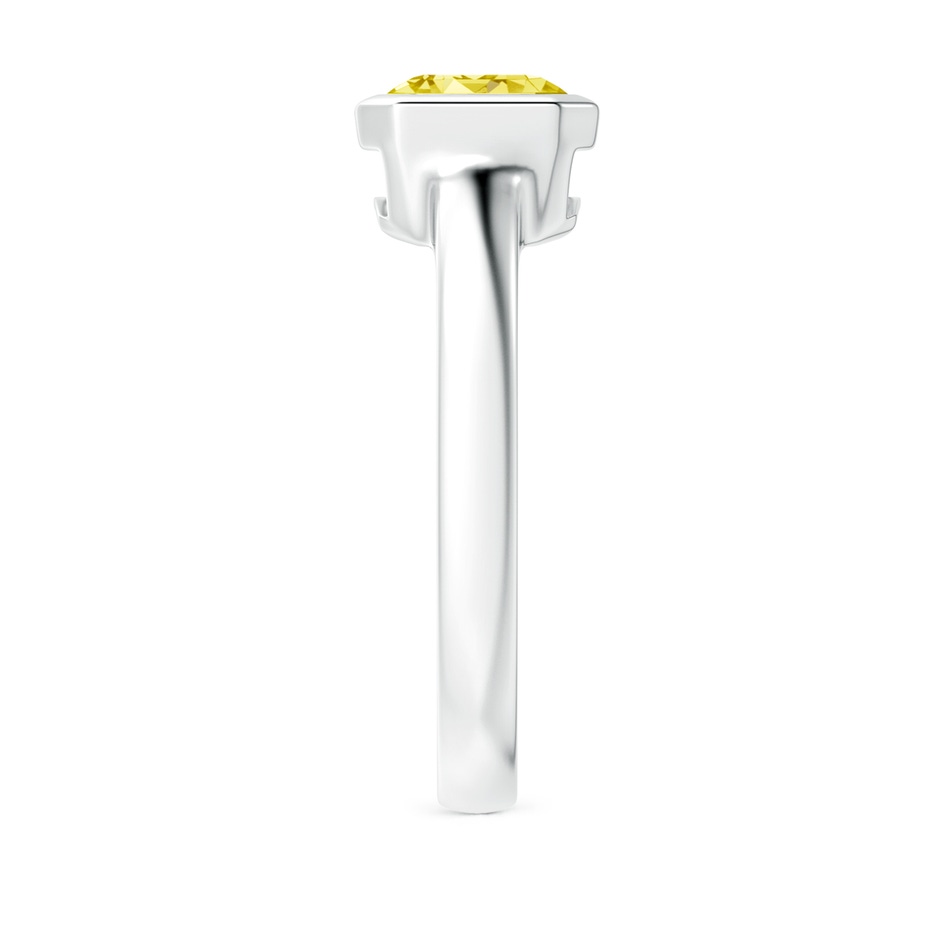 8.5x6.5mm Labgrown East-West Emerald-Cut Lab-Grown Fancy Intense Yellow Diamond Solitaire Ring in Bezel Setting in P950 Platinum side 299