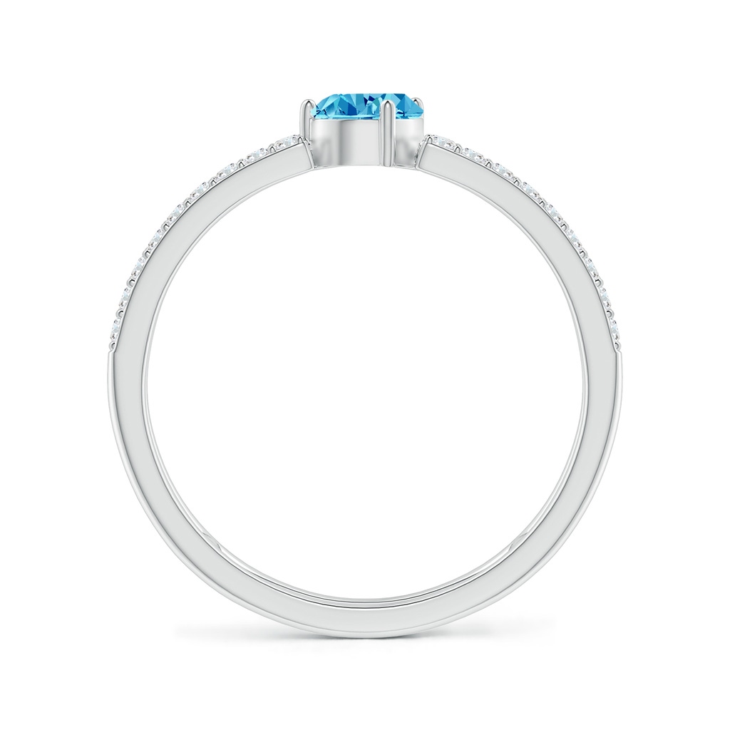 6x4mm Labgrown Tilted Pear Lab-Grown Fancy Intense Blue Diamond Parallel Split Shank Ring in White Gold - side 199