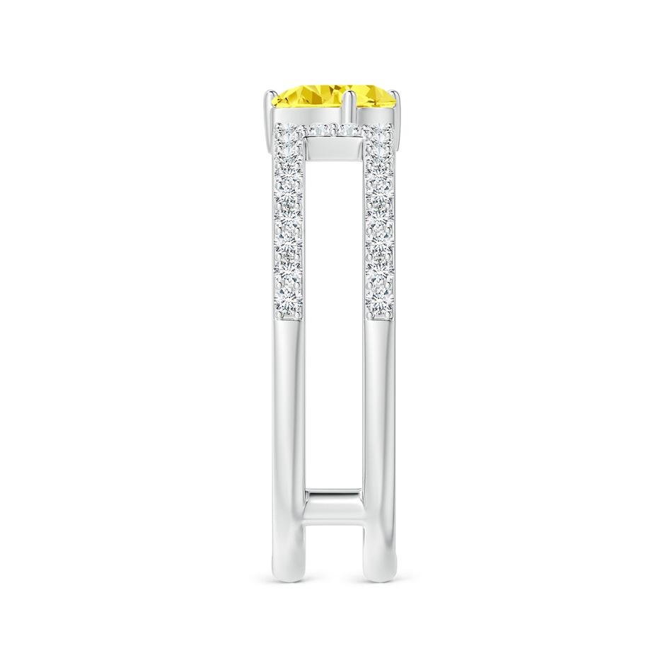 6x4mm Labgrown Tilted Pear Lab-Grown Fancy Intense Yellow Diamond Parallel Split Shank Ring in 18K White Gold side 299