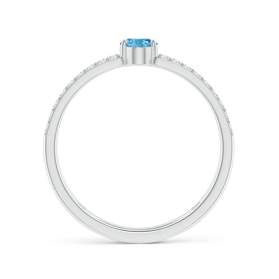6x4mm Labgrown Oval Lab-Grown Fancy Intense Blue Diamond Parallel Split Shank Ring with Accents in P950 Platinum side 199