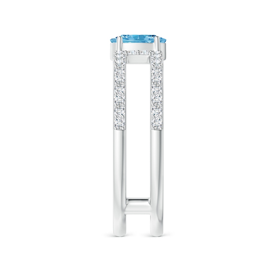 6x4mm Labgrown Oval Lab-Grown Fancy Intense Blue Diamond Parallel Split Shank Ring with Accents in P950 Platinum side 299
