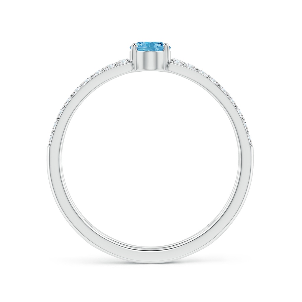 6x4mm Labgrown Oval Lab-Grown Fancy Intense Blue Diamond Parallel Split Shank Ring with Accents in White Gold - side 199