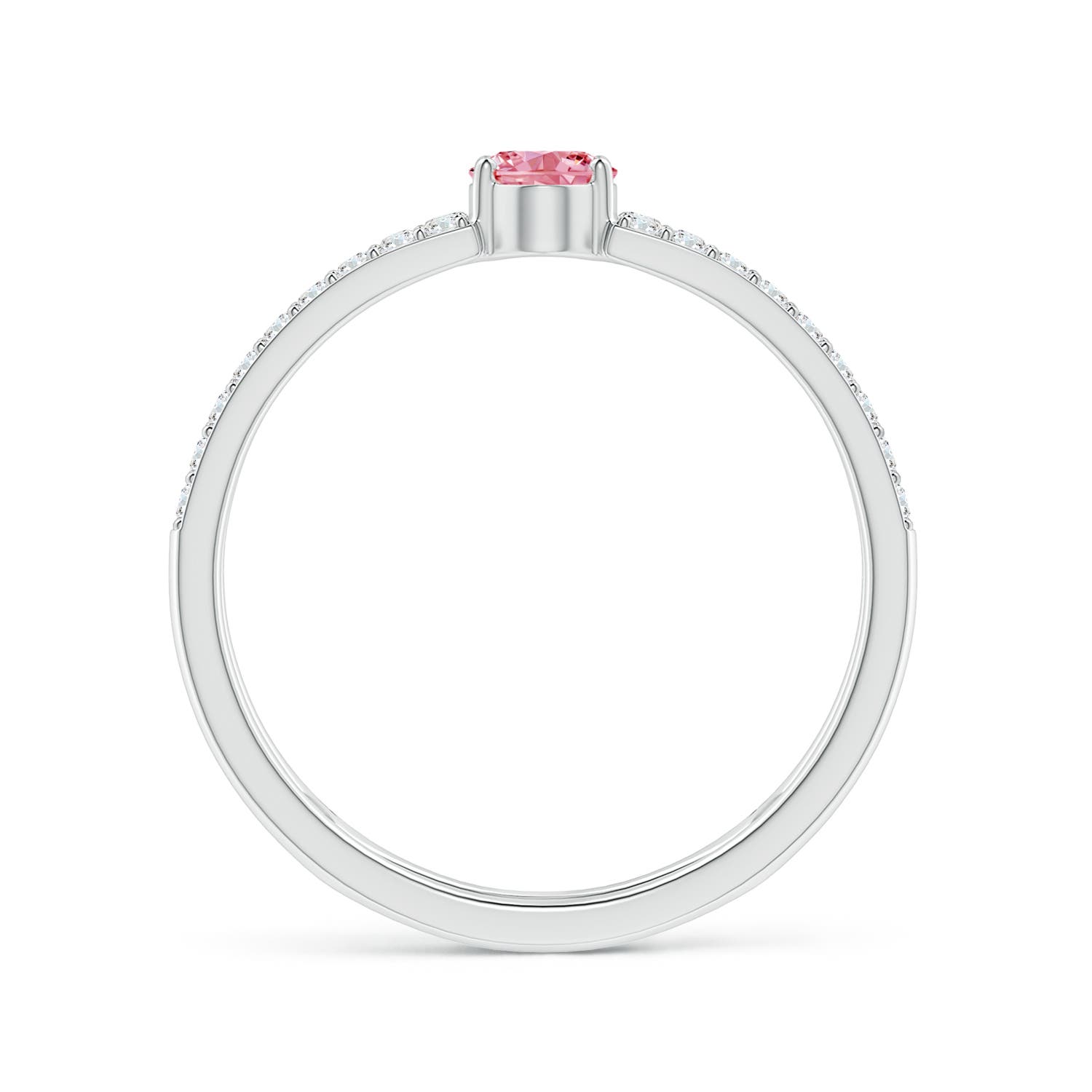 Oval Lab-Grown Fancy Intense Pink Diamond Parallel Split Shank ...