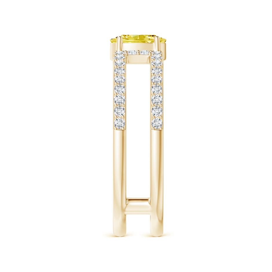 6x4mm Labgrown Oval Lab-Grown Fancy Intense Yellow Diamond Parallel Split Shank Ring with Accents in 18K Yellow Gold side 299