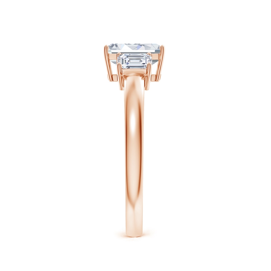 7x5mm FGVS Lab-Grown Emerald-Cut Diamond Three Stone Ring in 9K Rose Gold side 299