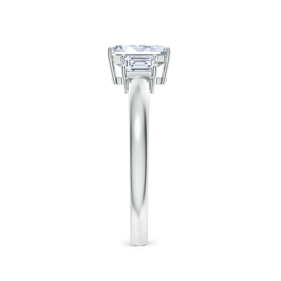 7x5mm FGVS Lab-Grown Emerald-Cut Diamond Three Stone Ring in P950 Platinum side 299