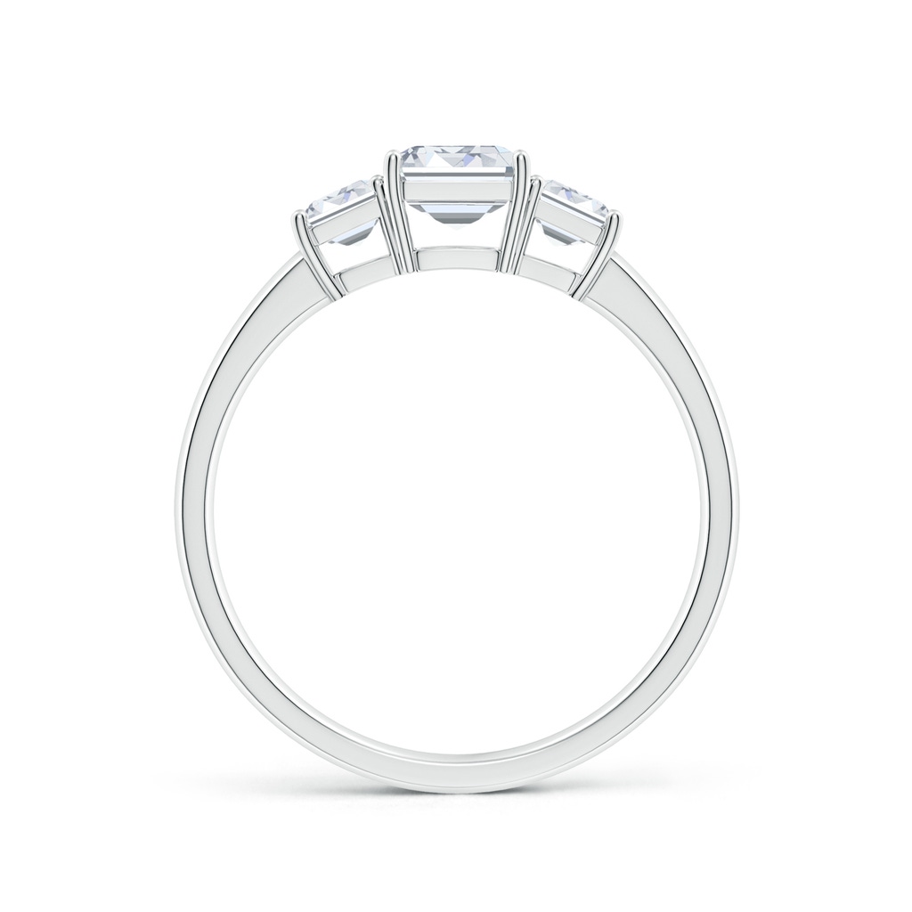 7x5mm FGVS Lab-Grown Emerald-Cut Diamond Three Stone Ring in White Gold - side 199