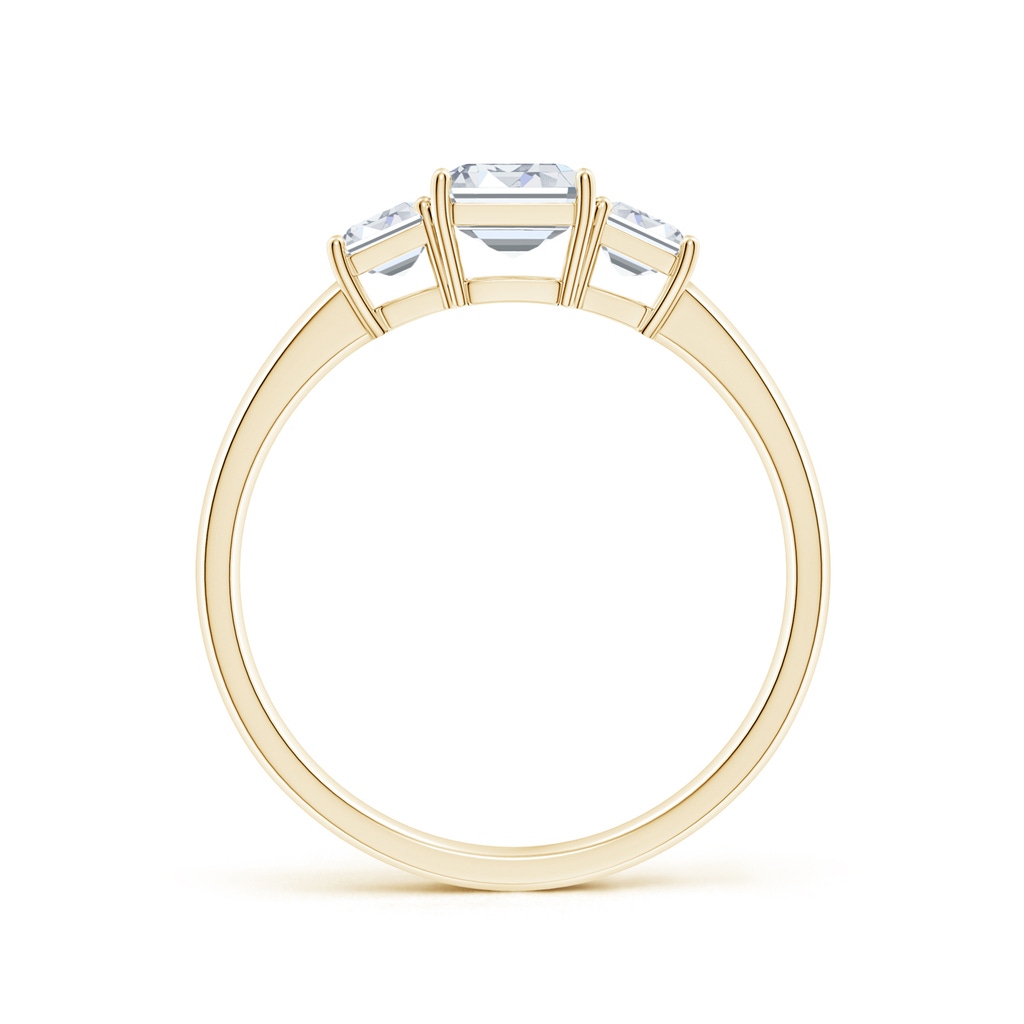 7x5mm FGVS Lab-Grown Emerald-Cut Diamond Three Stone Ring in Yellow Gold - side 199