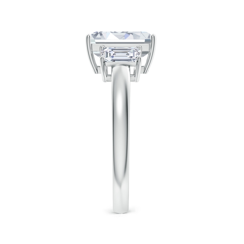 9x7mm FGVS Lab-Grown Emerald-Cut Diamond Three Stone Ring in P950 Platinum side 299
