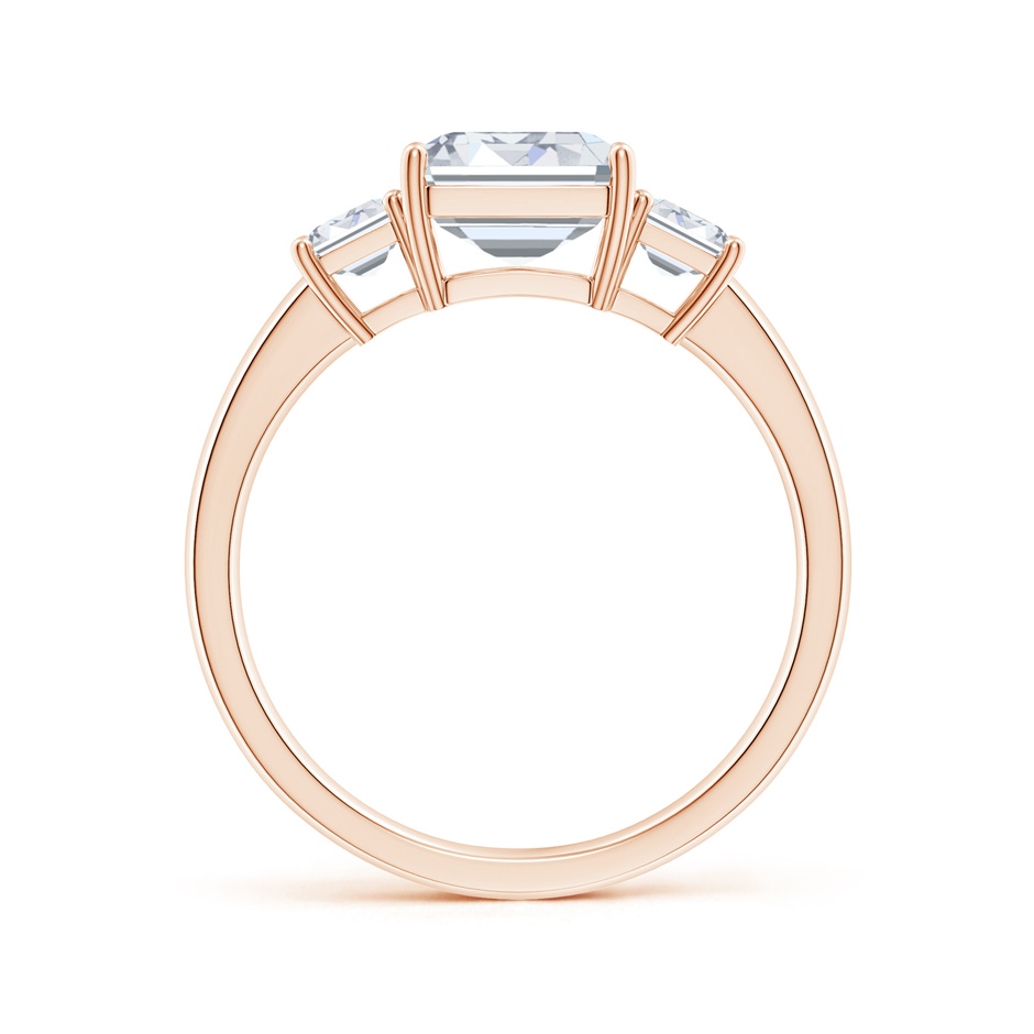 9x7mm FGVS Lab-Grown Emerald-Cut Diamond Three Stone Ring in Rose Gold side 199