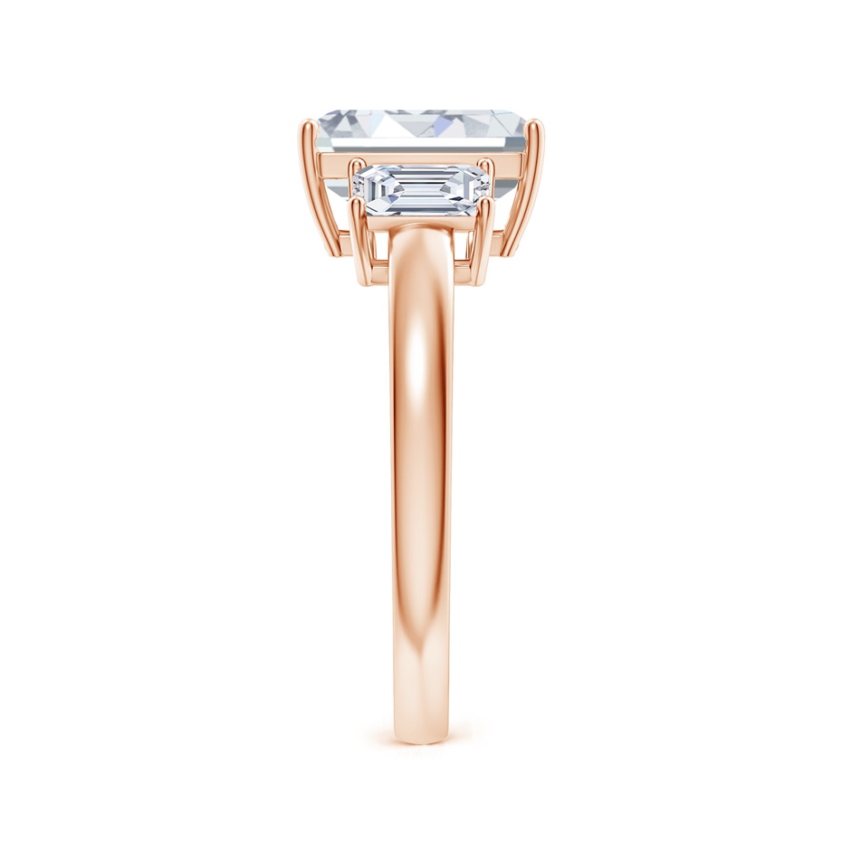 9x7mm FGVS Lab-Grown Emerald-Cut Diamond Three Stone Ring in Rose Gold side 299