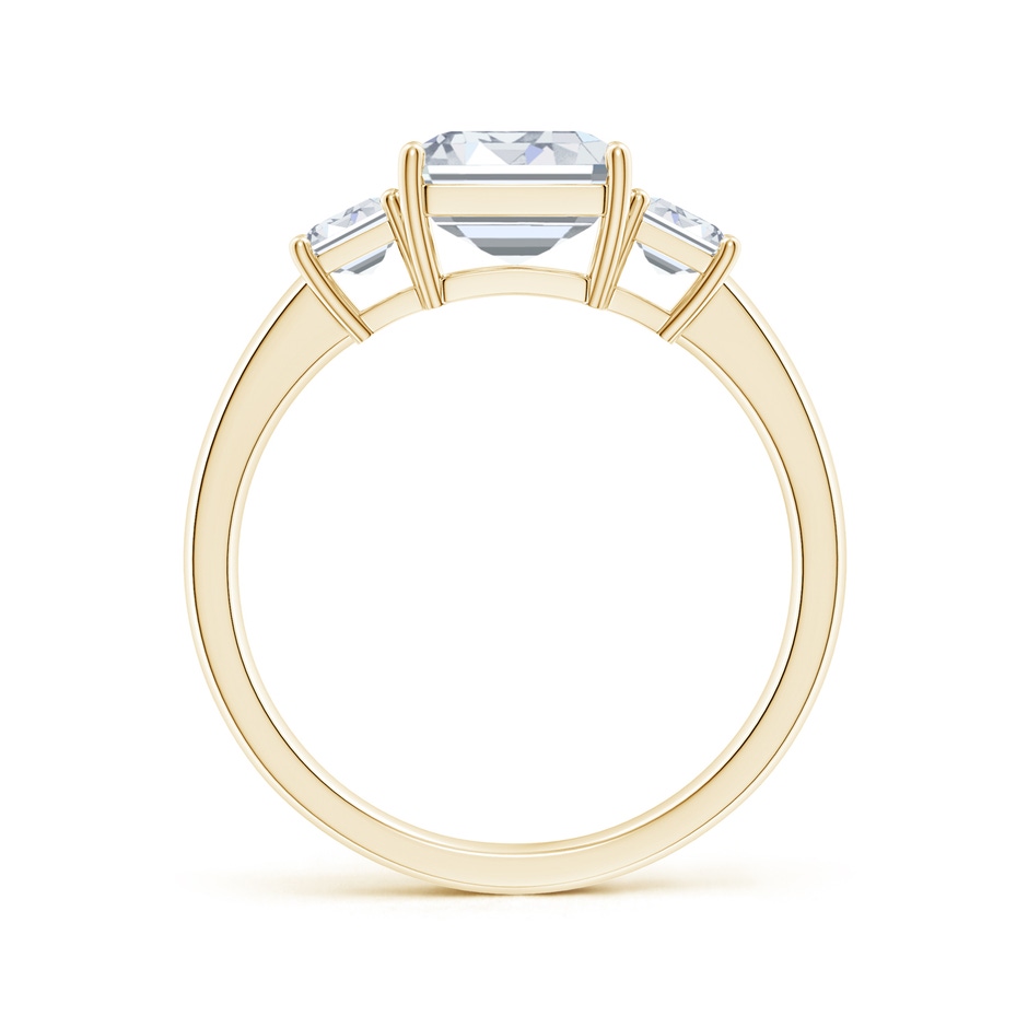 9x7mm FGVS Lab-Grown Emerald-Cut Diamond Three Stone Ring in Yellow Gold side 199