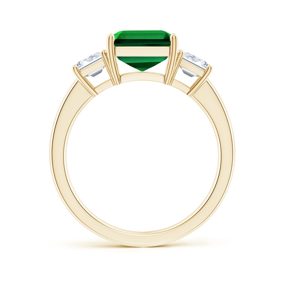 10x8mm Labgrown Lab-Grown Emerald-Cut Emerald and Lab Diamond Three Stone Ring in Yellow Gold side 199