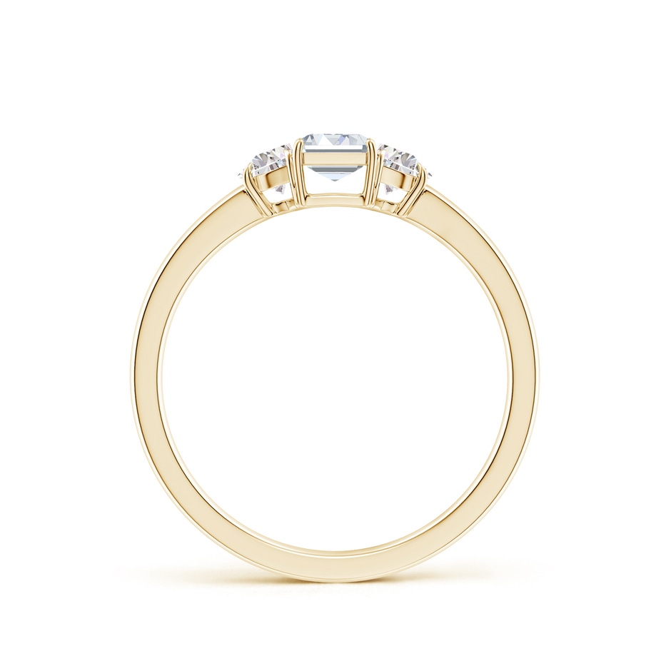 6x4mm FGVS Lab-Grown Emerald-Cut and Half Moon Diamond Three Stone Ring in Yellow Gold side 199